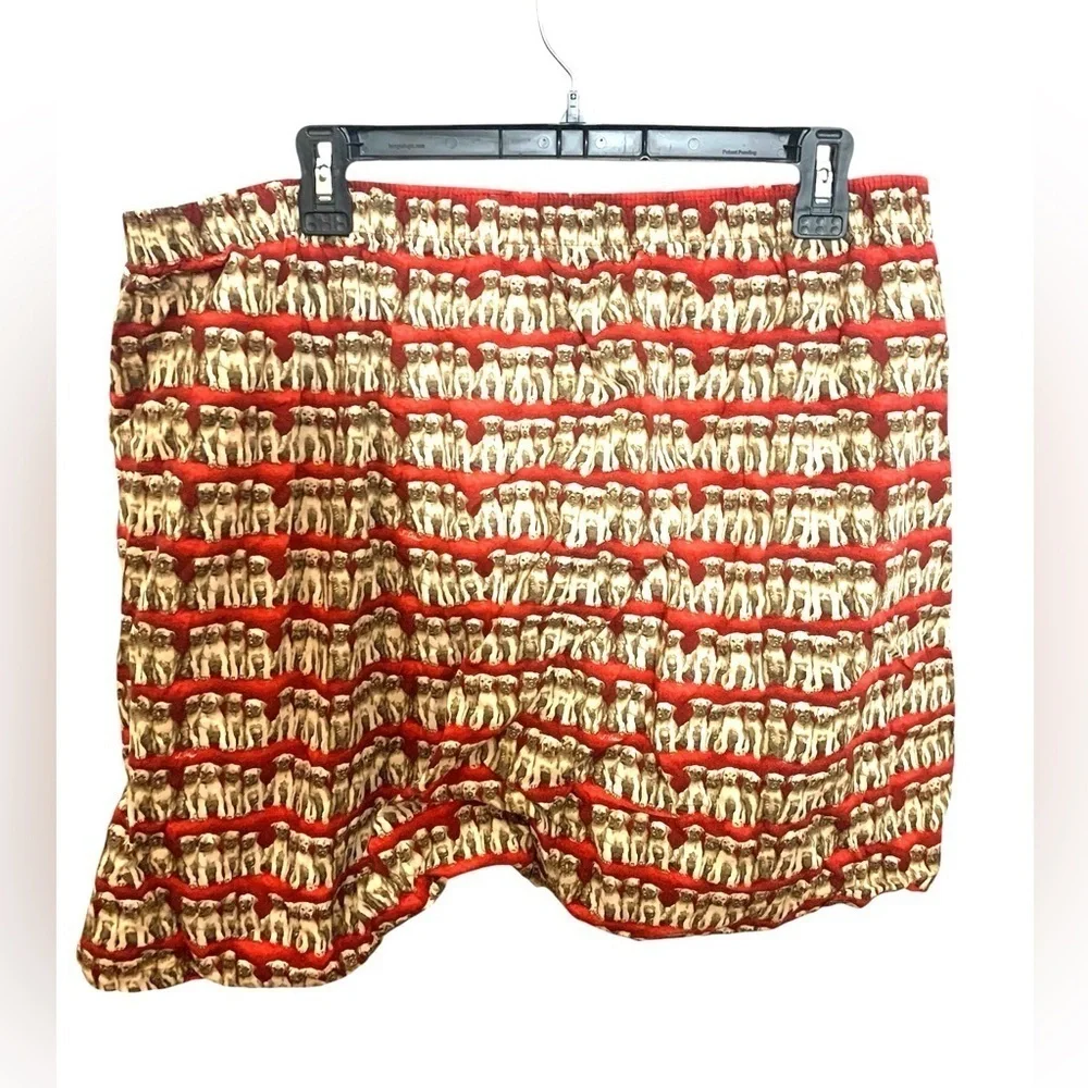 J.Crew Puppy Dogs Print Labrador Boxers Brief Briefs Shorts Red Beige Size 40-42